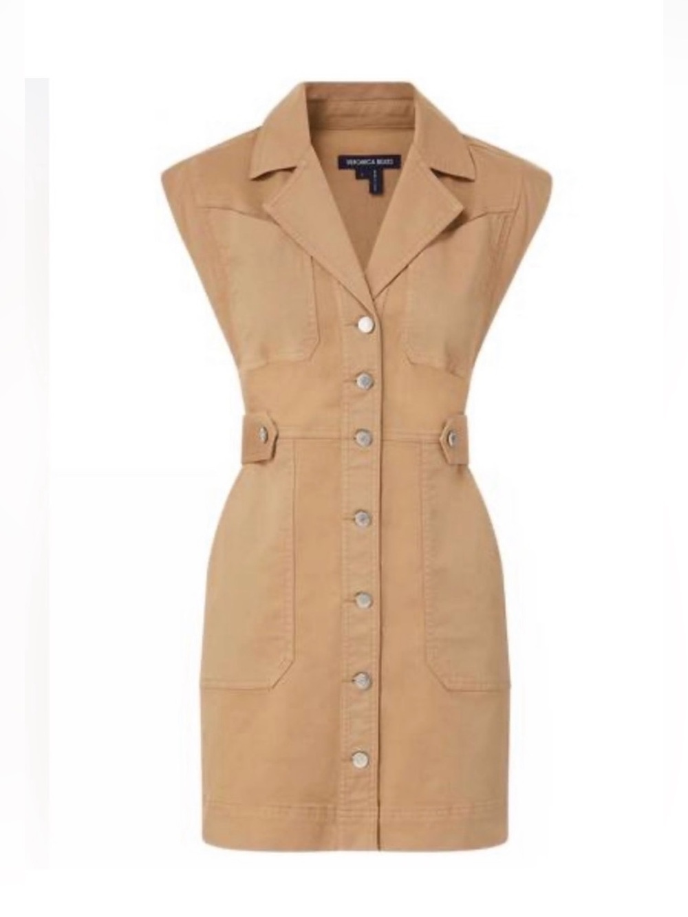 Veronica Beard Jax Tan Utility Shirt Jacket